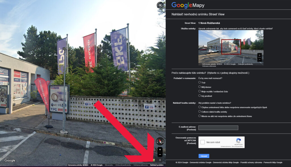 Vymazanie domu z Google Máp a Street View